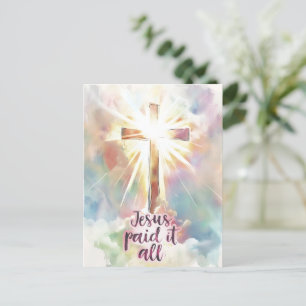 Jesus Paid It All Christian Hymn Easter  Postcard