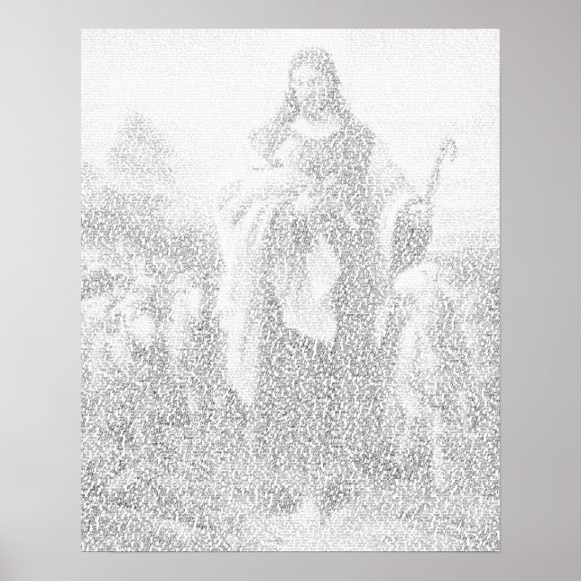 Jesus painting made from text of New Testament Poster (Front)