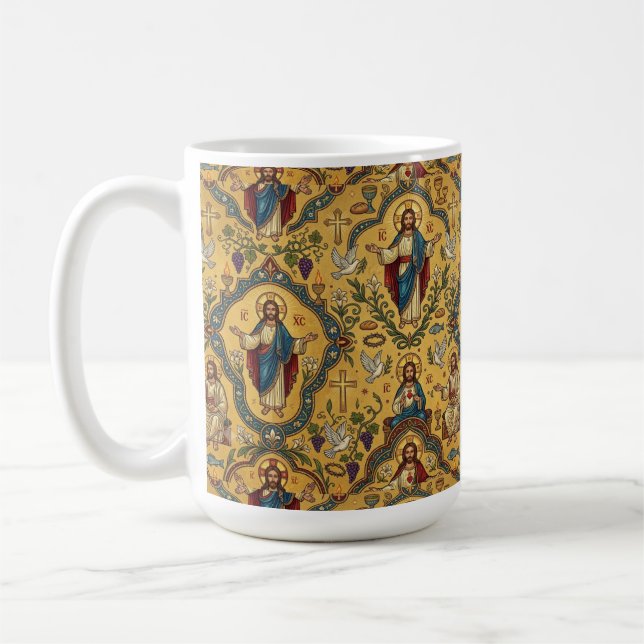 Jesus Pattern Coffee Mug (Left)