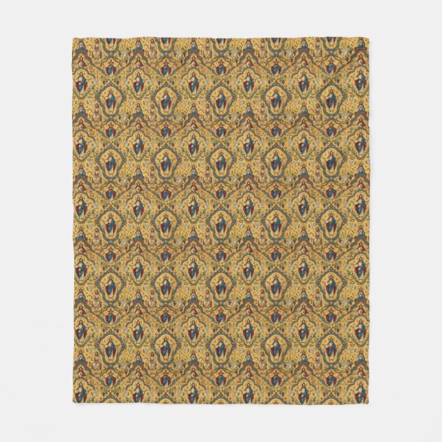 Jesus Pattern Fleece Blanket (Front)