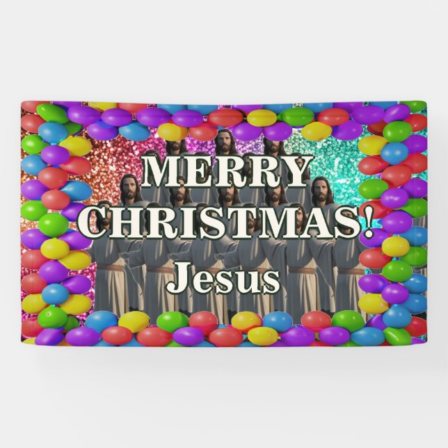 Jesus Personalized character birthday banner (Horizontal)