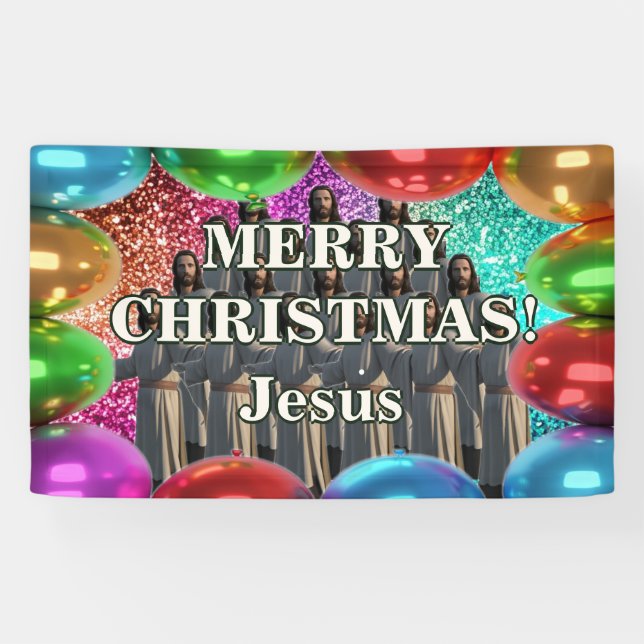 Jesus Personalized character birthday banner (Horizontal)