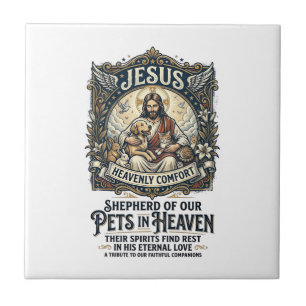 Jesus Pet Memorial Remembrance Shirt Christian Gra Ceramic Tile
