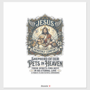 Jesus Pet Memorial Remembrance Shirt Christian Gra Sticker