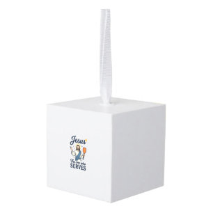 Jesus Pickleball The One Who Serves Shirt Cube Ornament