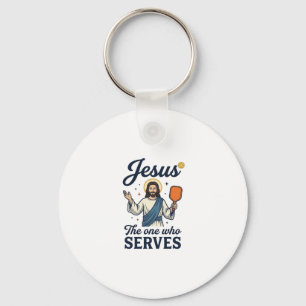 Jesus Pickleball The One Who Serves Shirt Keychain
