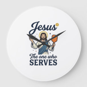 Jesus Pickleball The One Who Serves Shirt Large Clock