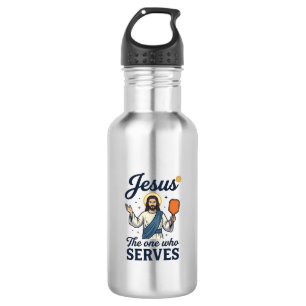 Jesus Pickleball The One Who Serves Shirt Stainless Steel Water Bottle