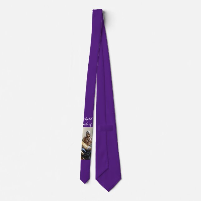Jesus Pieta Lamb of God Lent Advent Neck Tie (Back)