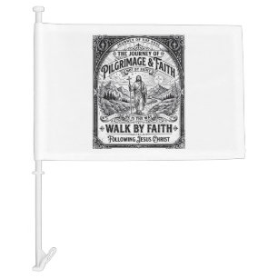 Jesus Pilgrimage Camino Holy Journey Car Flag