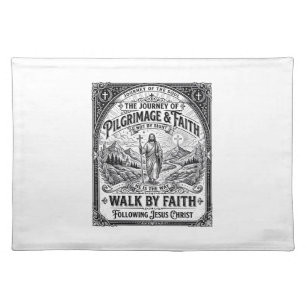 Jesus Pilgrimage Camino Holy Journey Cloth Placemat