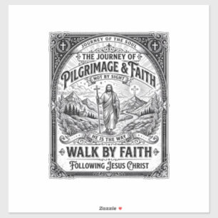 Jesus Pilgrimage Camino Holy Journey Sticker