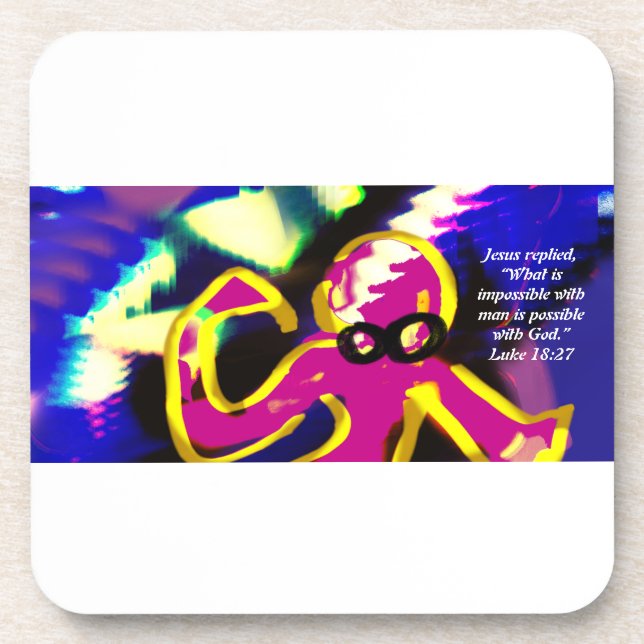 Jesus plan  beverage coaster (Front)