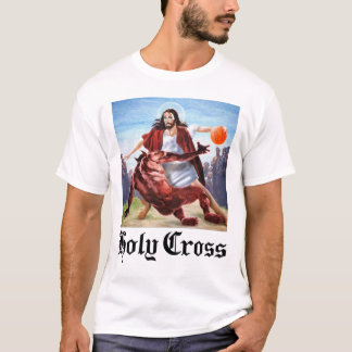 Jesus Playing Basketball v Devil Crossing Up Satan T-Shirt