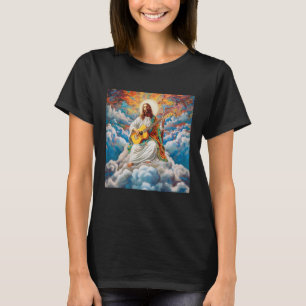 Jesus playing the acoustic guitar in heaven T-Shirt