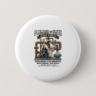 Jesus Plumber Graphic Tee Christian Art_1 Button