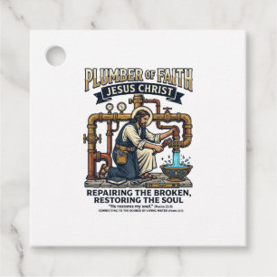 Jesus Plumber Graphic Tee Christian Art_1 Favor Tags