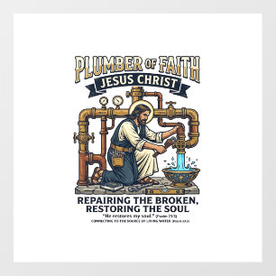 Jesus Plumber Graphic Tee Christian Art_1 Floor Decals