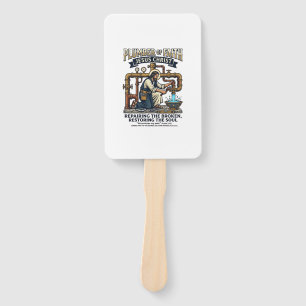 Jesus Plumber Graphic Tee Christian Art_1 Hand Fan