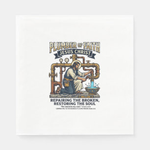 Jesus Plumber Graphic Tee Christian Art_1 Napkins