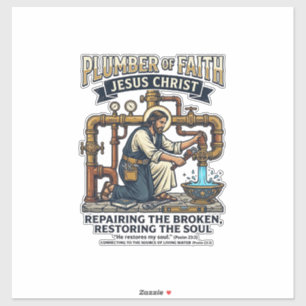 Jesus Plumber Graphic Tee Christian Art_1 Sticker