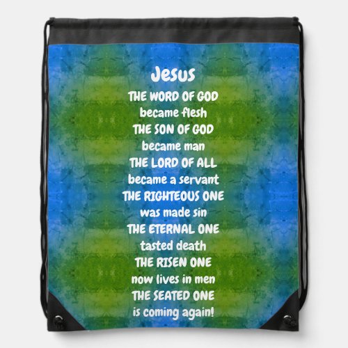 Jesus Poem Drawstring Bag
