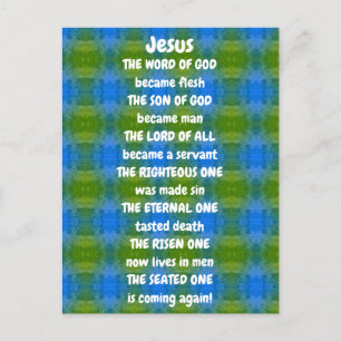 Jesus Poem Postcard