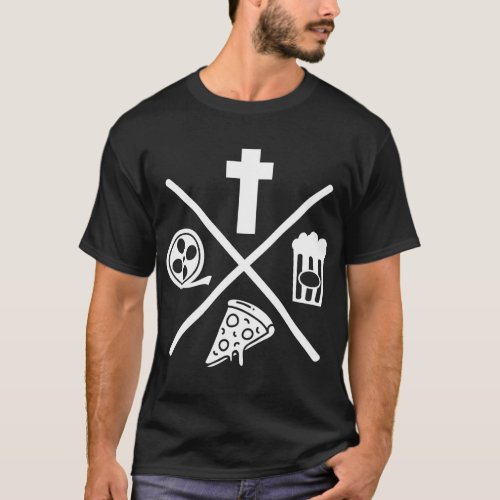 Jesus Popcorn Pizza Movies Christian Snack Food Gi T_Shirt