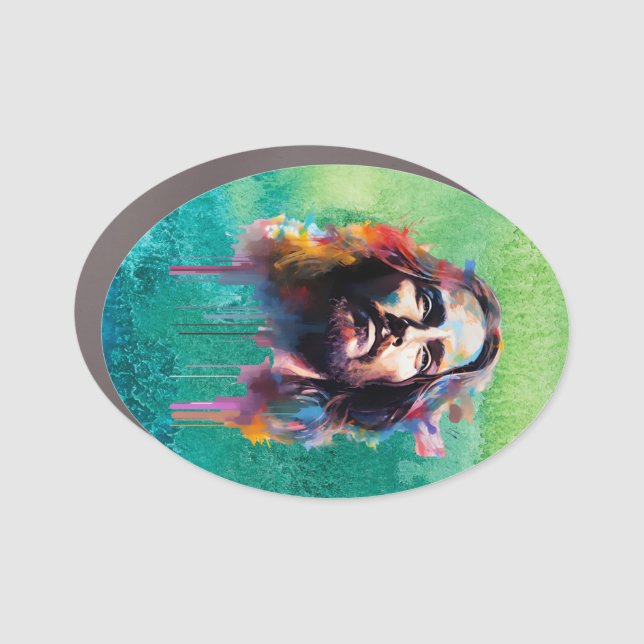 Jesus Portrait Car Magnet (Front)