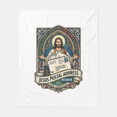 Jesus Postal Address Heaven Jesus Postal Address H Fleece Blanket