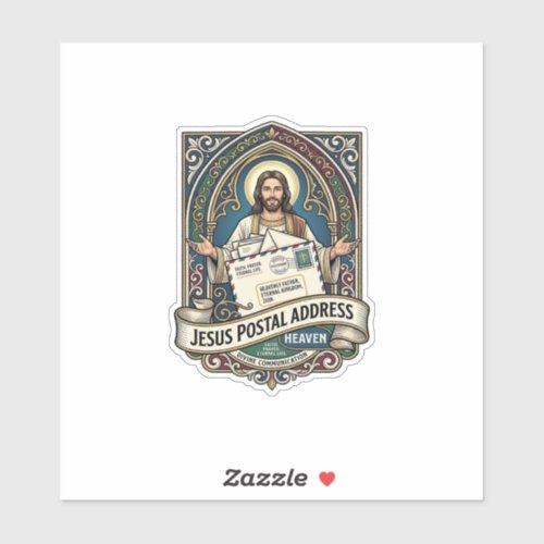 Jesus Postal Address Heaven Jesus Postal Address H Sticker