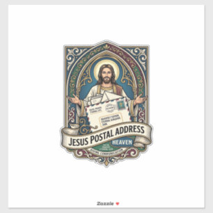 Jesus Postal Address Heaven Jesus Postal Address H Sticker