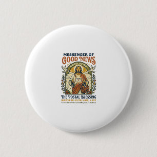 Jesus Postal Worker Delivery Shirt Faith Based Des Button