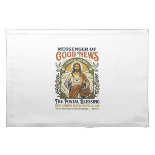 Jesus Postal Worker Delivery Shirt Faith Based Des Cloth Placemat