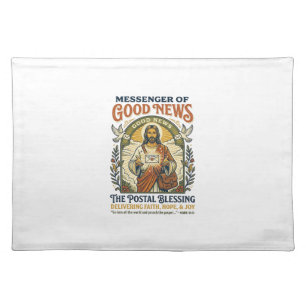 Jesus Postal Worker Delivery Shirt Faith Based Des Cloth Placemat