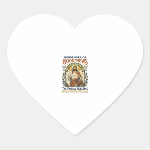Jesus Postal Worker Delivery Shirt Faith Based Des Heart Sticker