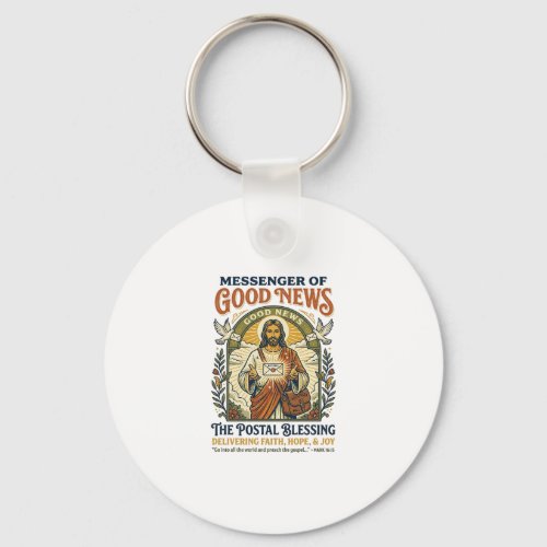 Jesus Postal Worker Delivery Shirt Faith Based Des Keychain