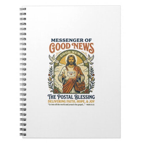Jesus Postal Worker Delivery Shirt Faith Based Des Notebook
