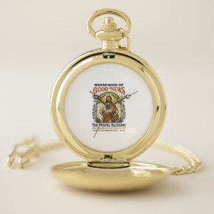 Jesus Postal Worker Delivery Shirt Faith Based Des Pocket Watch