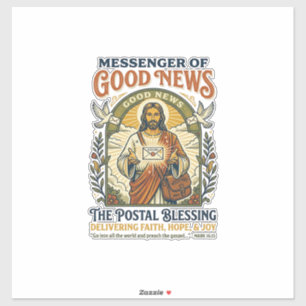 Jesus Postal Worker Delivery Shirt Faith Based Des Sticker