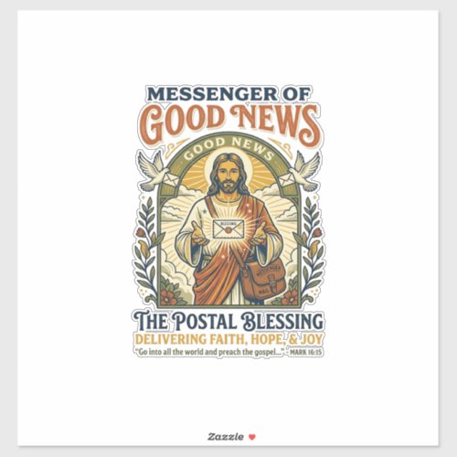 Jesus Postal Worker Delivery Shirt Faith Based Des Sticker