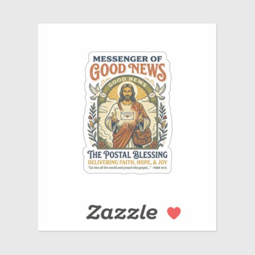 Jesus Postal Worker Delivery Shirt Faith Based Des Sticker