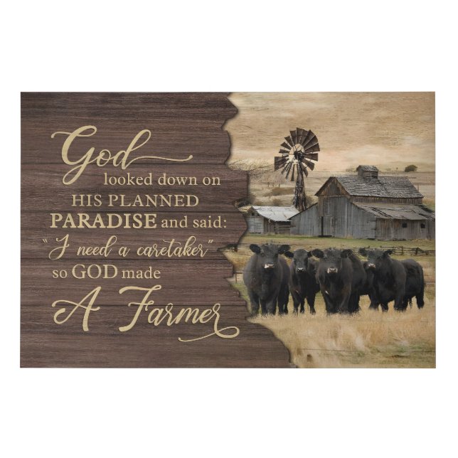 Jesus Poster Canvas Black Angus Cattle God Looked  (Front)