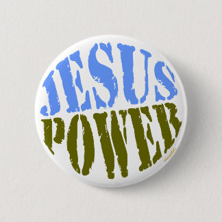 Jesus Power Blue & Green Button