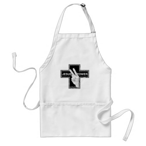 Jesus Power Christian cross  Adult Apron