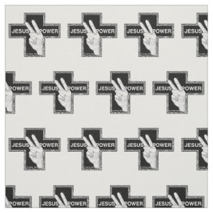 Jesus Power Christian cross  Fabric