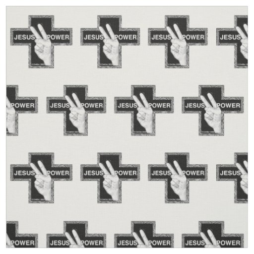 Jesus Power Christian cross  Fabric