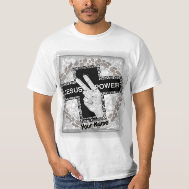 Jesus Power Christian cross t-shirt (Front)