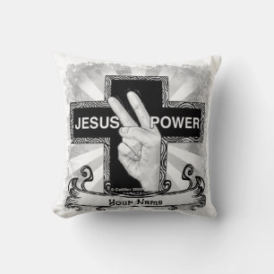 Jesus Power Christian cross Throw Pillow