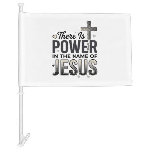 Jesus Power Religious Vintage Typography Shirt Car Flag